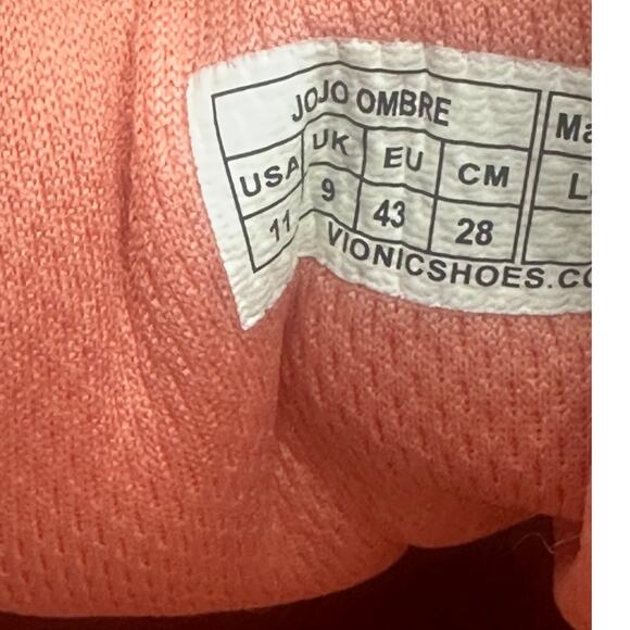 Vionic Women's Orthopedic Walking Sneakers Peach JoJo Ombre Mesh Lace Up 11 - Picture 9 of 9